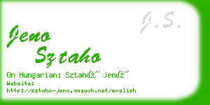 jeno sztaho business card